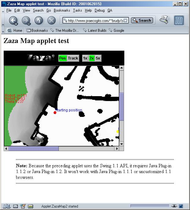 Screenshot of the 0.50 map applet.