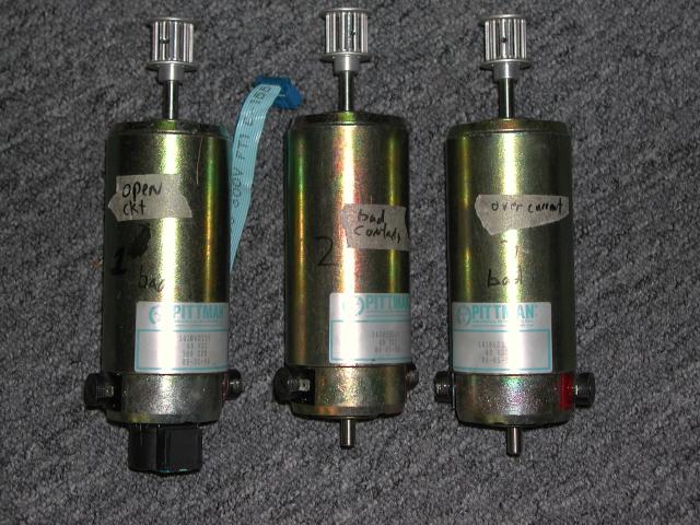 The three failed motors and their symptoms